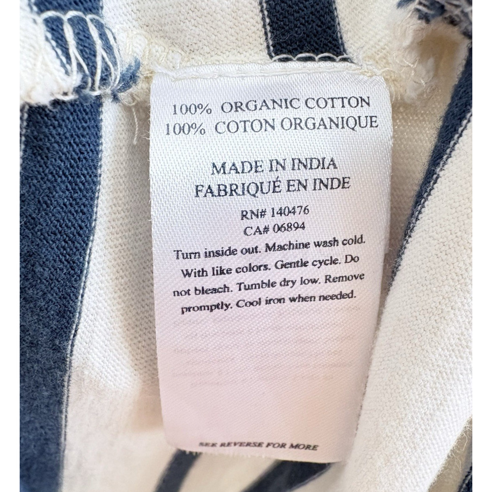 Faherty Merritt T-Shirt Dress Amagansett Stripe Organic Cotton Button Back L - Picture 12 of 16